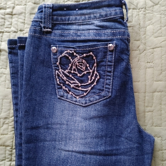roadrunner Denim - Roadrunner Boot Cut Stretch Denim Bling Pocket Jeans Size 8
